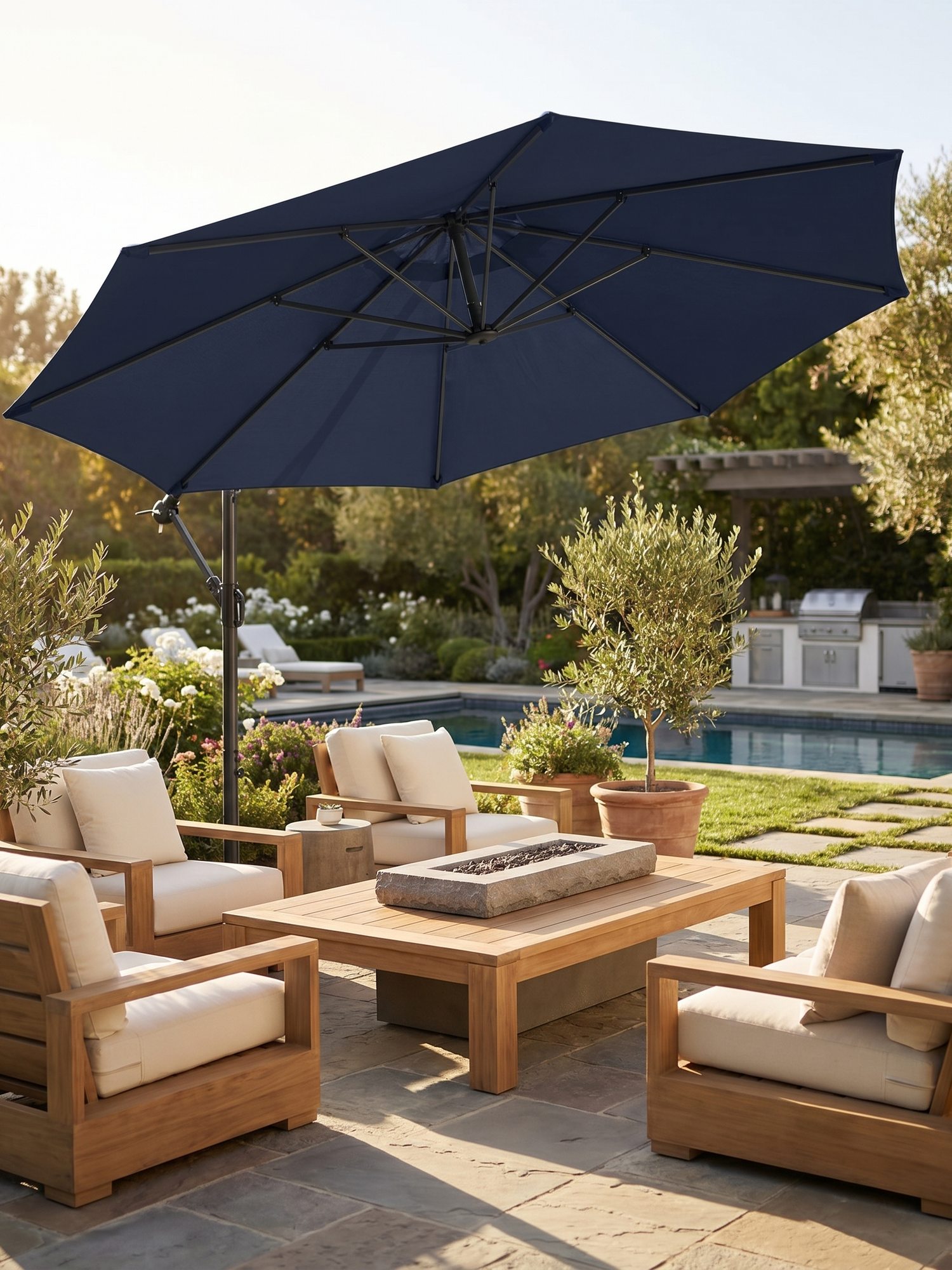 Outdoor Collection | 10ft Cantilever Patio Umbrella with UV Protection | Durable Frame for Ultimate Shade