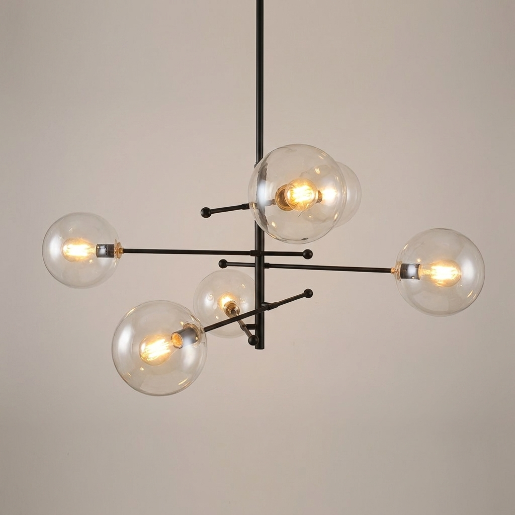 Cluster bubble glass pendant light