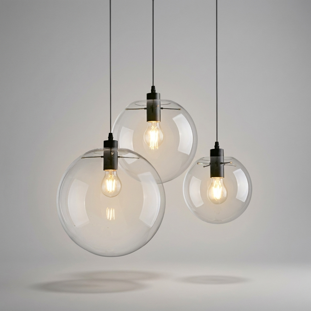 Globe bubble glass chandelier