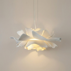 White lotus petal pendant light