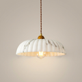 Minimalist alabaster disc pendant light