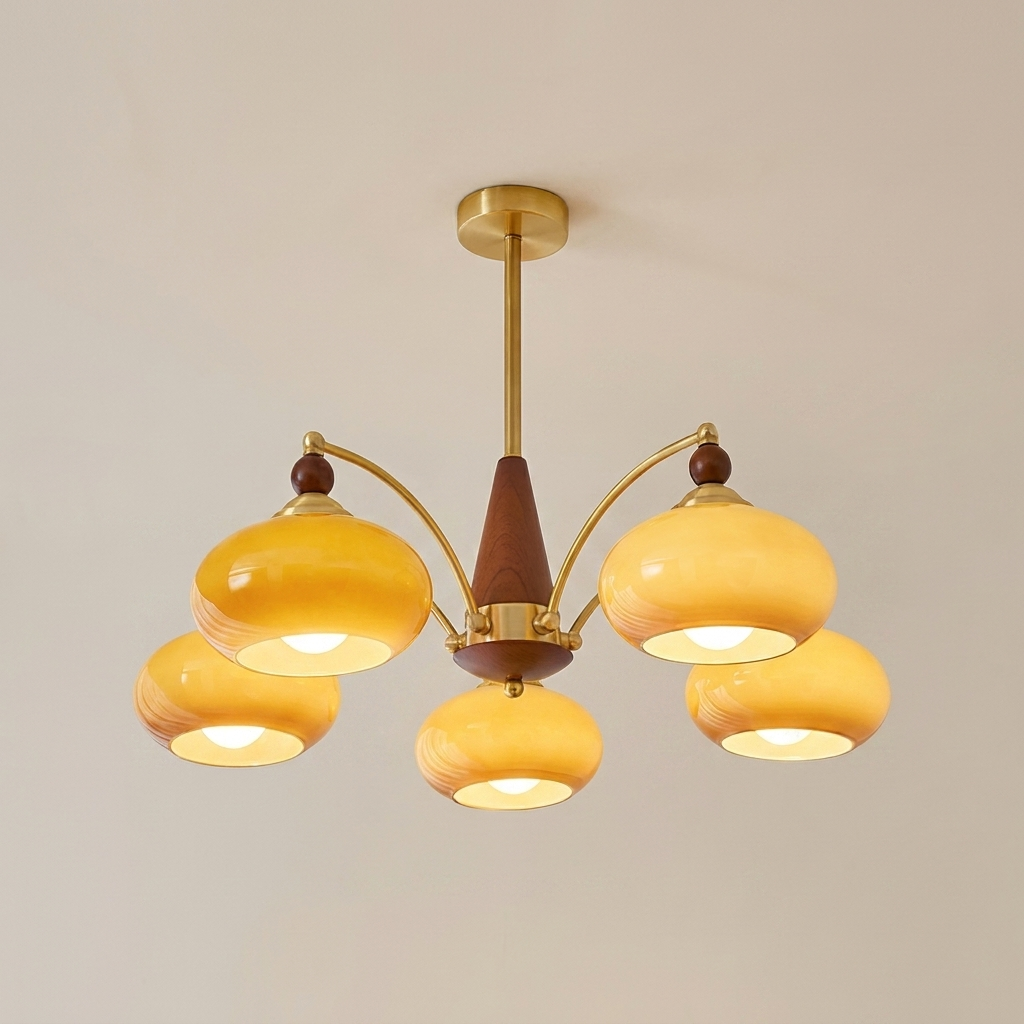 Retro tiered glass chandelier