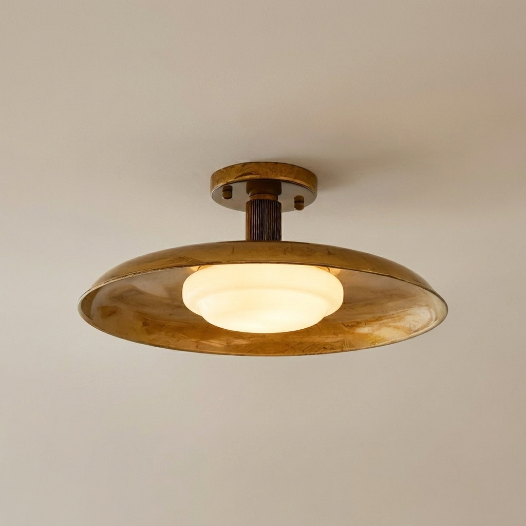 Antique gold modern flush-mount ceiling lamp