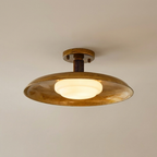 Antique gold modern flush-mount ceiling lamp