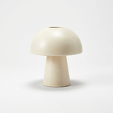 Mushroom lamp glaze detail, studio shot