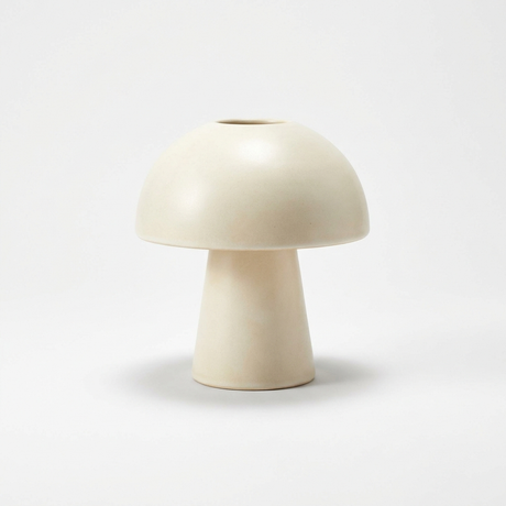 Mushroom lamp glaze detail, studio shot