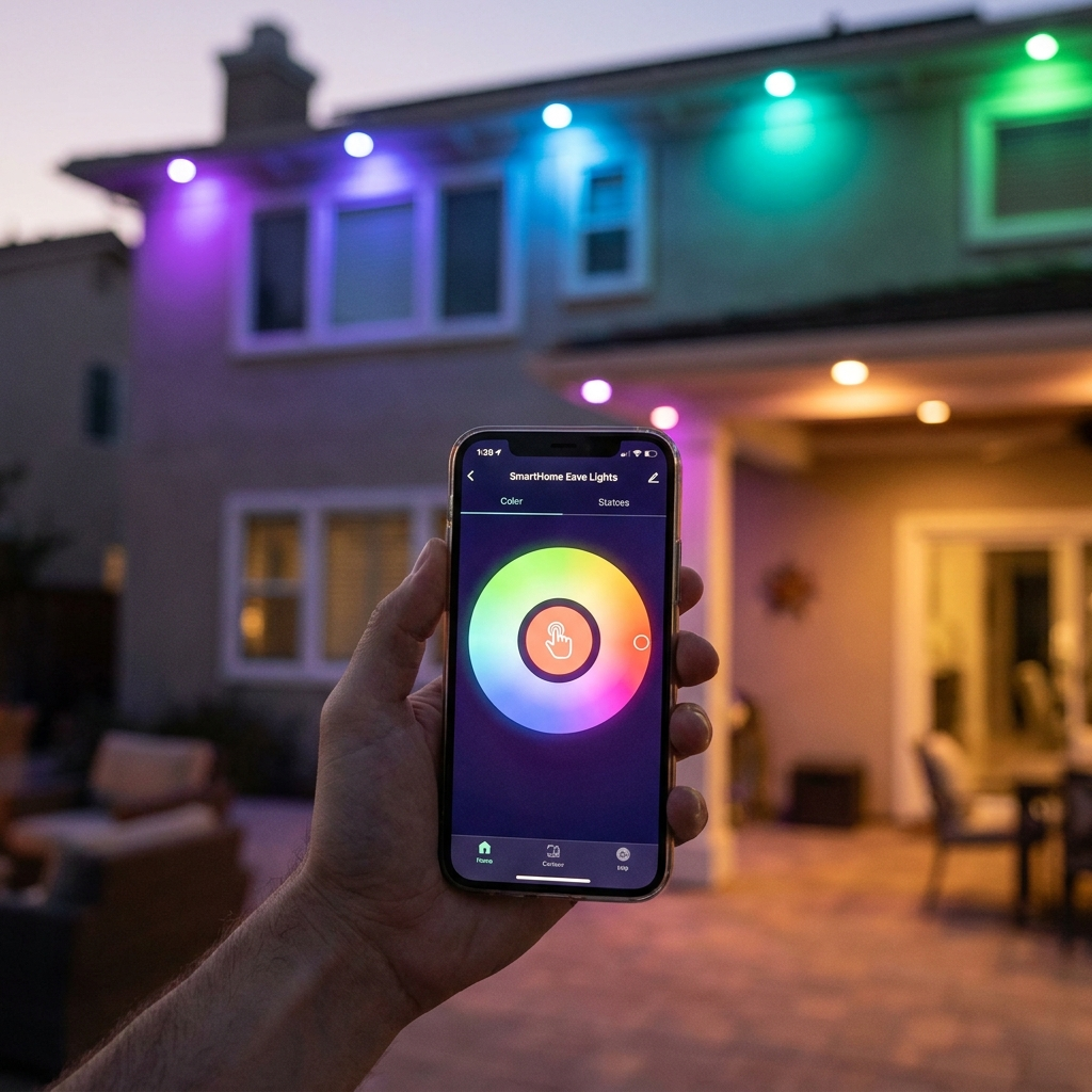 App control of eave light colors from a smartphone