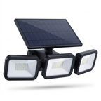 3-head solar security light studio photo on white background