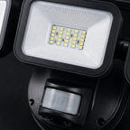 Close-up of LED heads and motion sensor dome