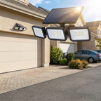 Daytime view of the mounted light with solar panel charging