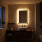 Warm 3000K night mode lighting a dark bathroom