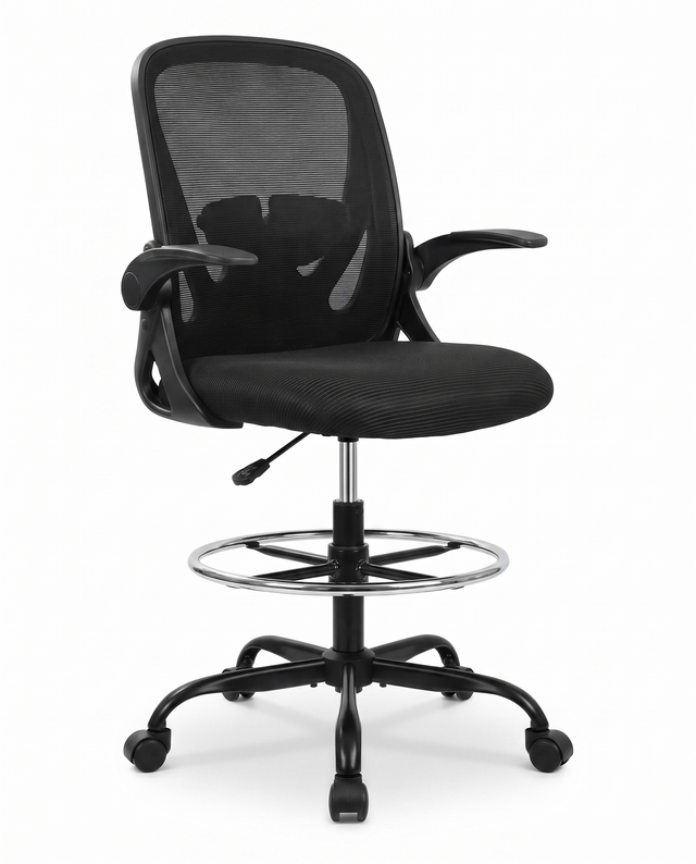 Perch tall drafting chair, studio on white