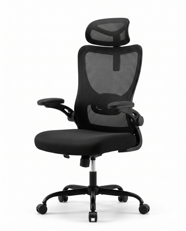 Aria ergonomic high-back office chair, studio on white