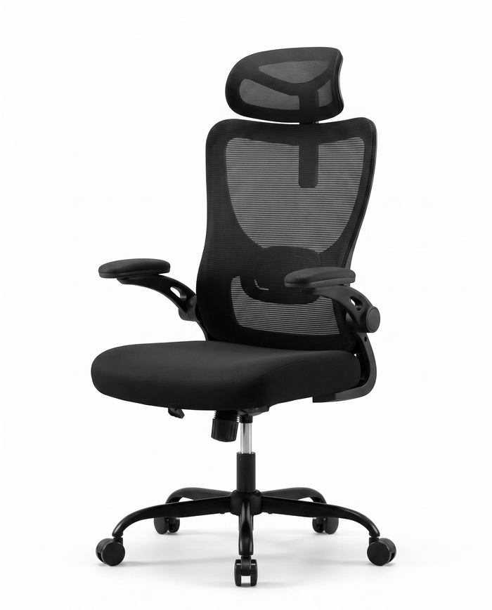 Aria ergonomic high-back office chair, studio on white