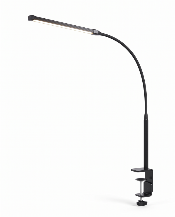 Arco gooseneck clamp desk lamp, studio on white