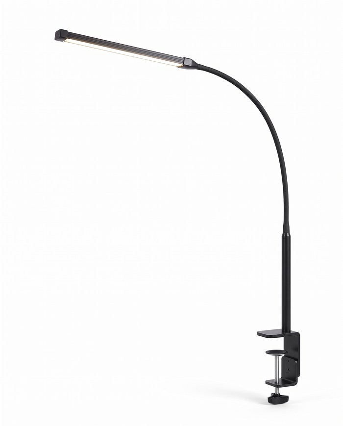 Arco gooseneck clamp desk lamp, studio on white