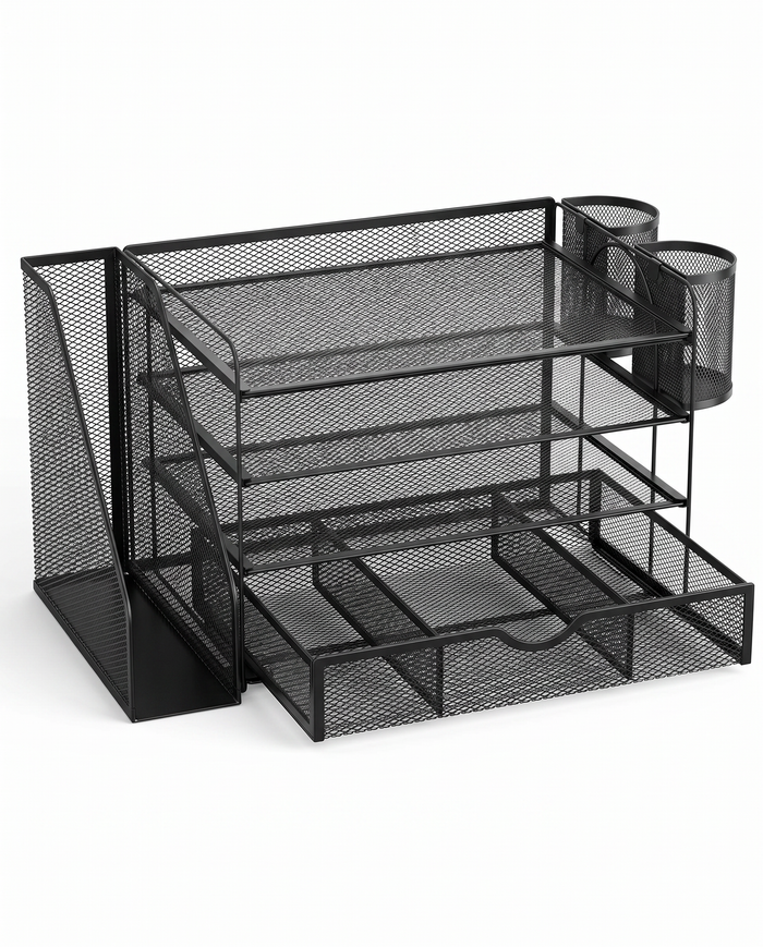 Ordine multi-tier desk organizer, studio on white