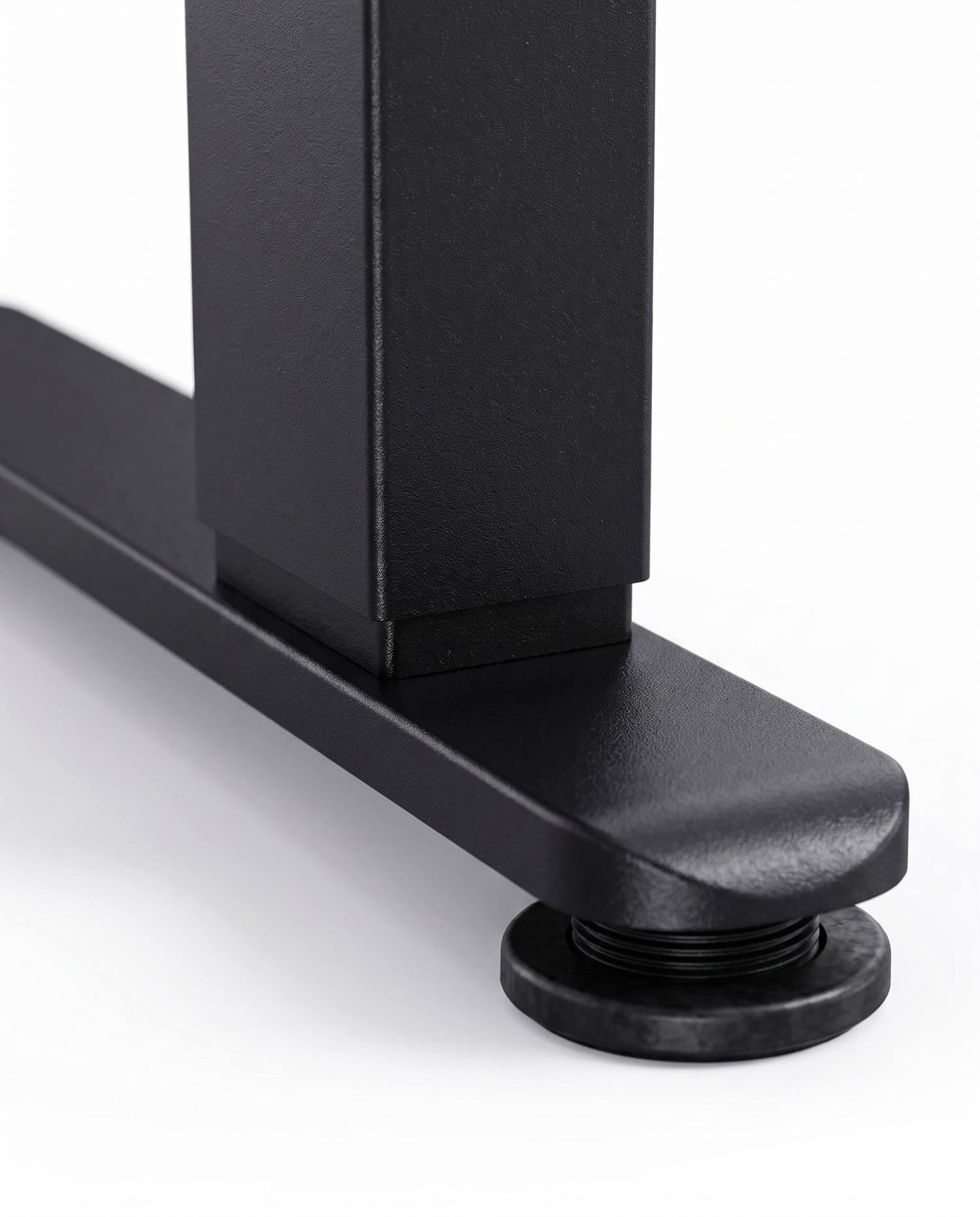 Altura steel T-foot and leveling glide, close-up