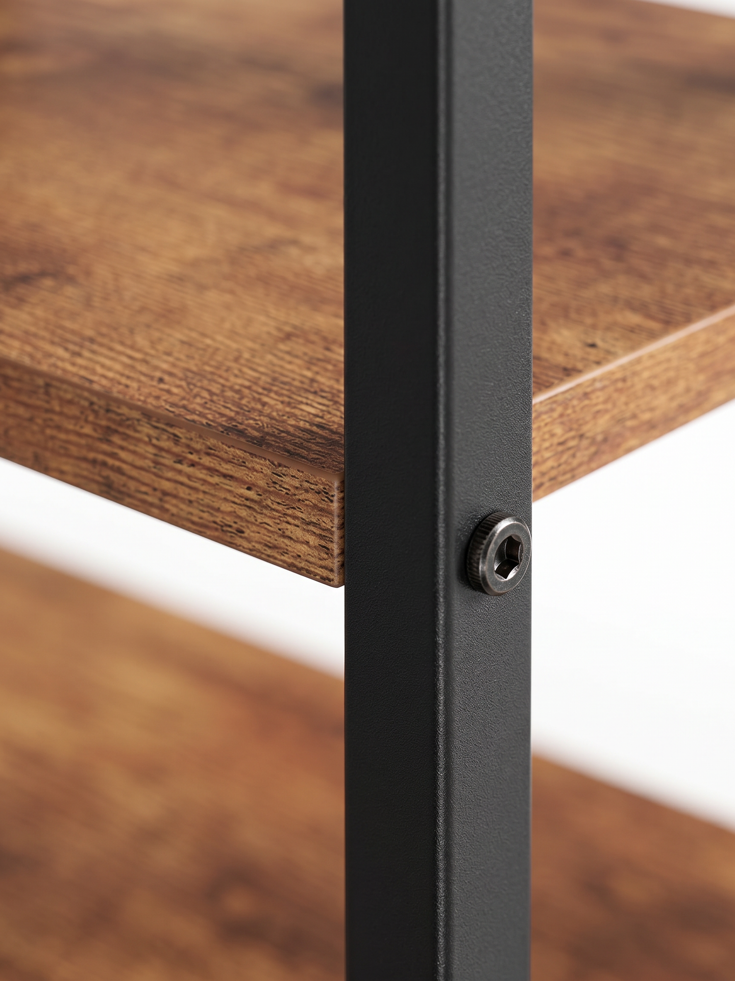 Atelier open shelf and steel frame, close-up
