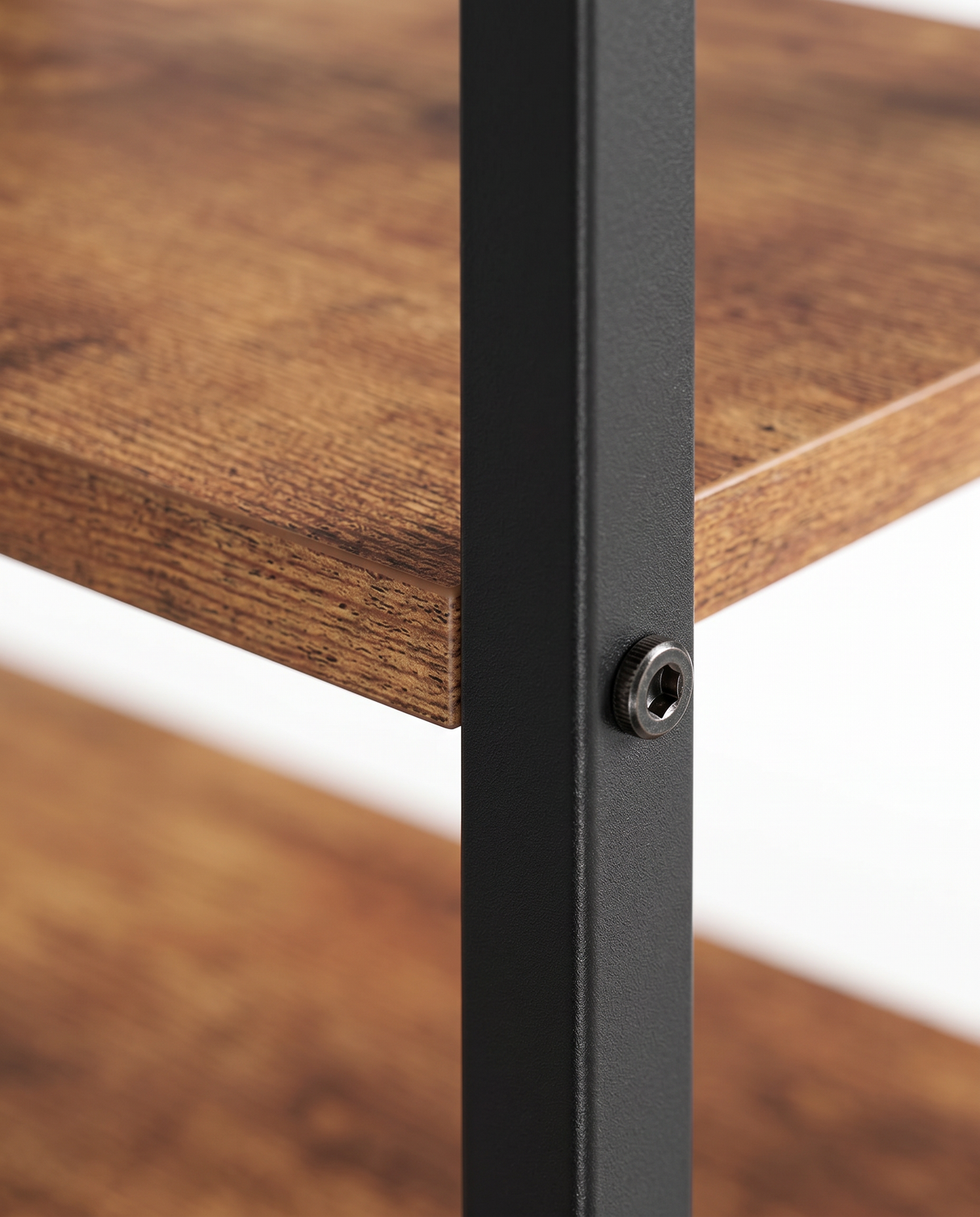 Atelier open shelf and steel frame, close-up