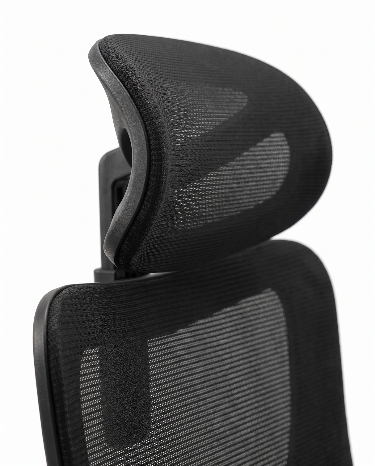 Aria headrest and upper mesh back, close-up