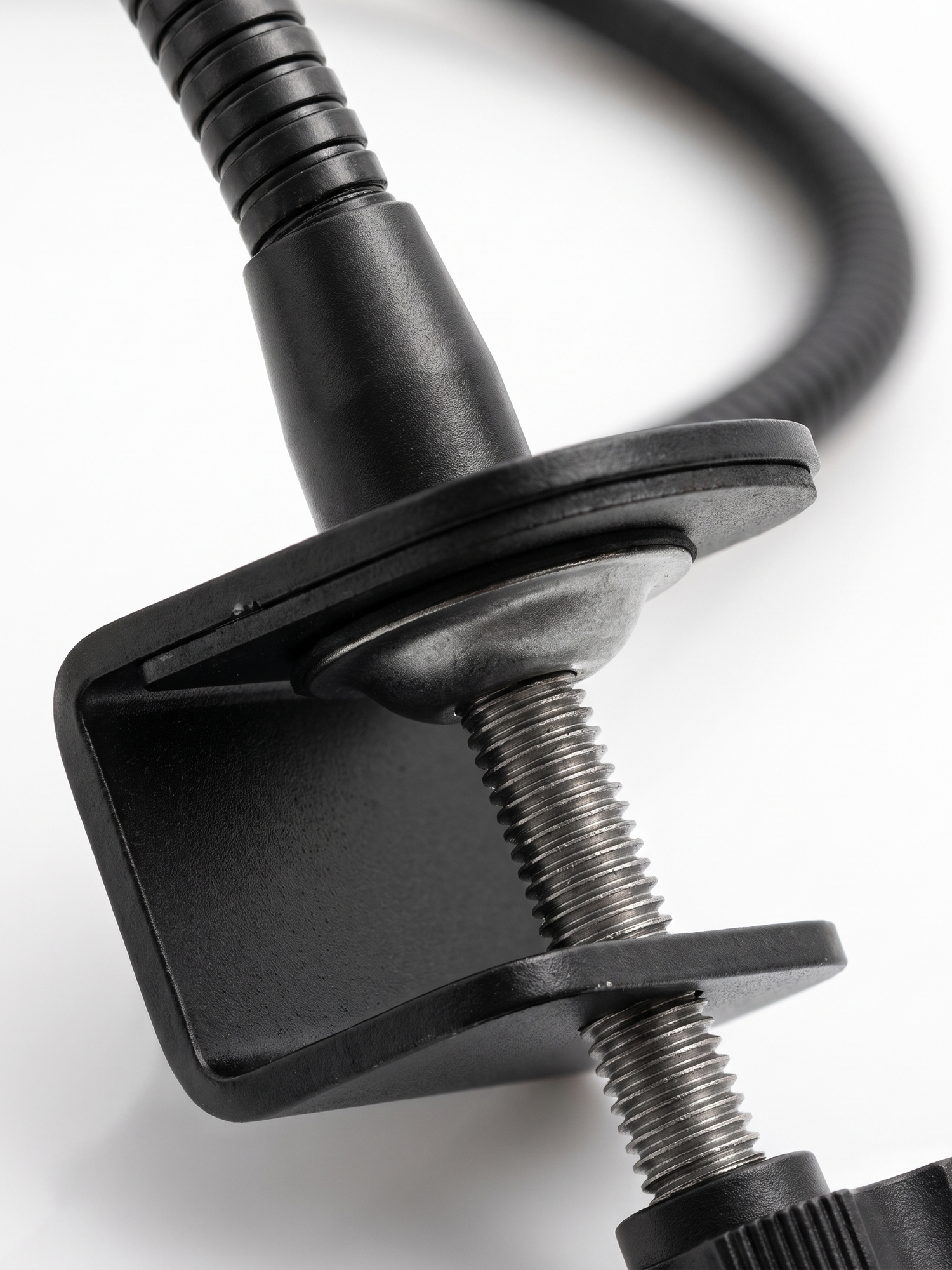 Solene desk clamp and gooseneck base, close-up