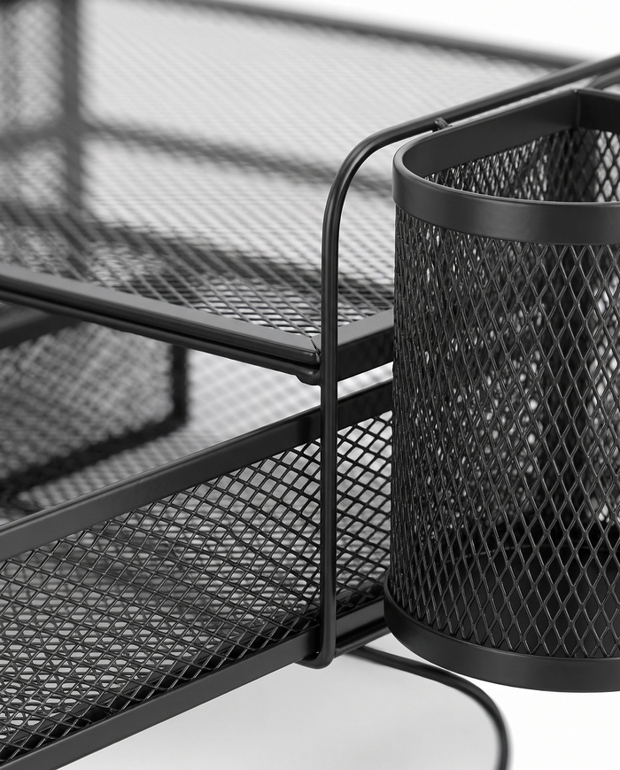 Ordine pull-out drawer and pen cup, close-up