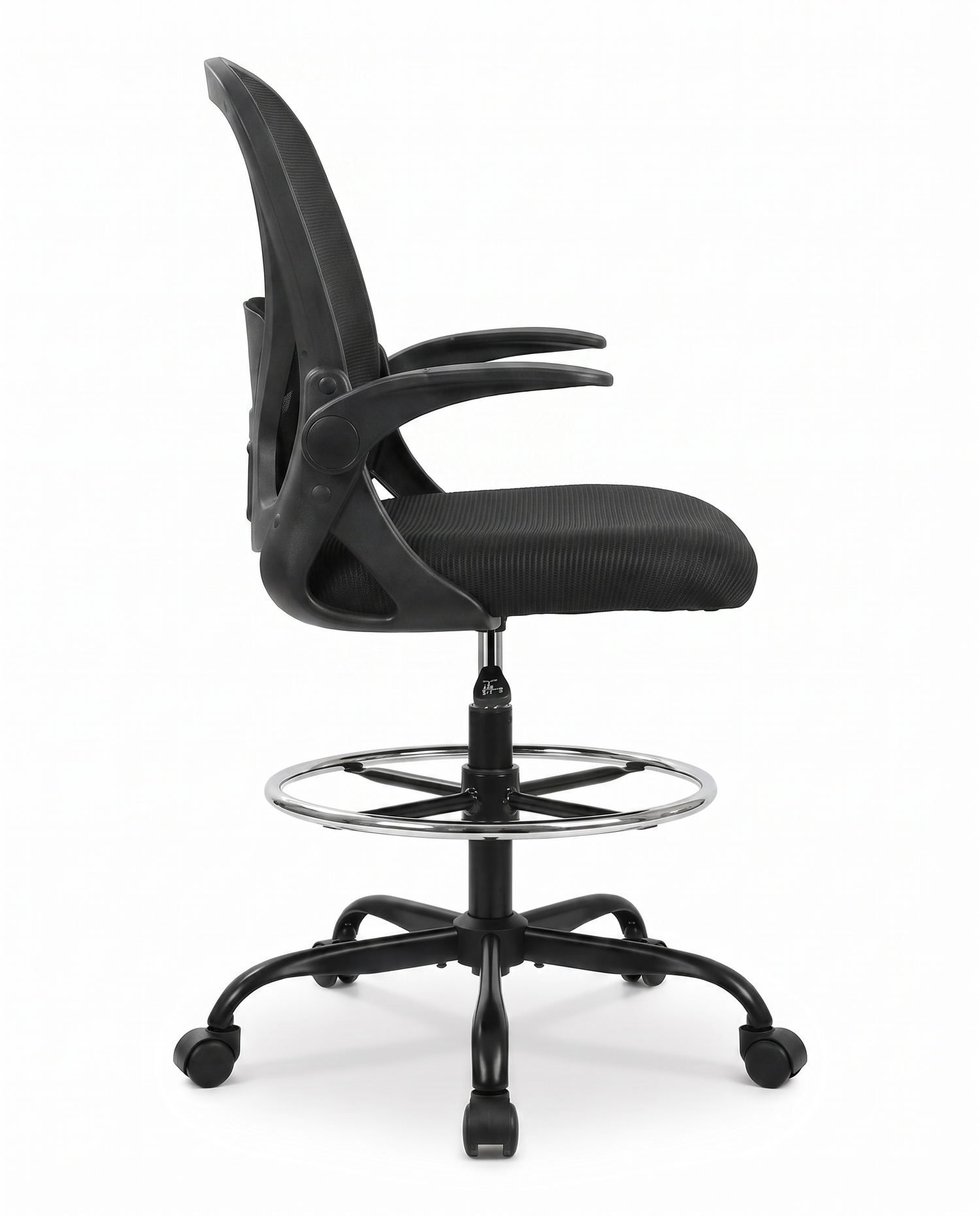 Perch drafting chair, side profile studio