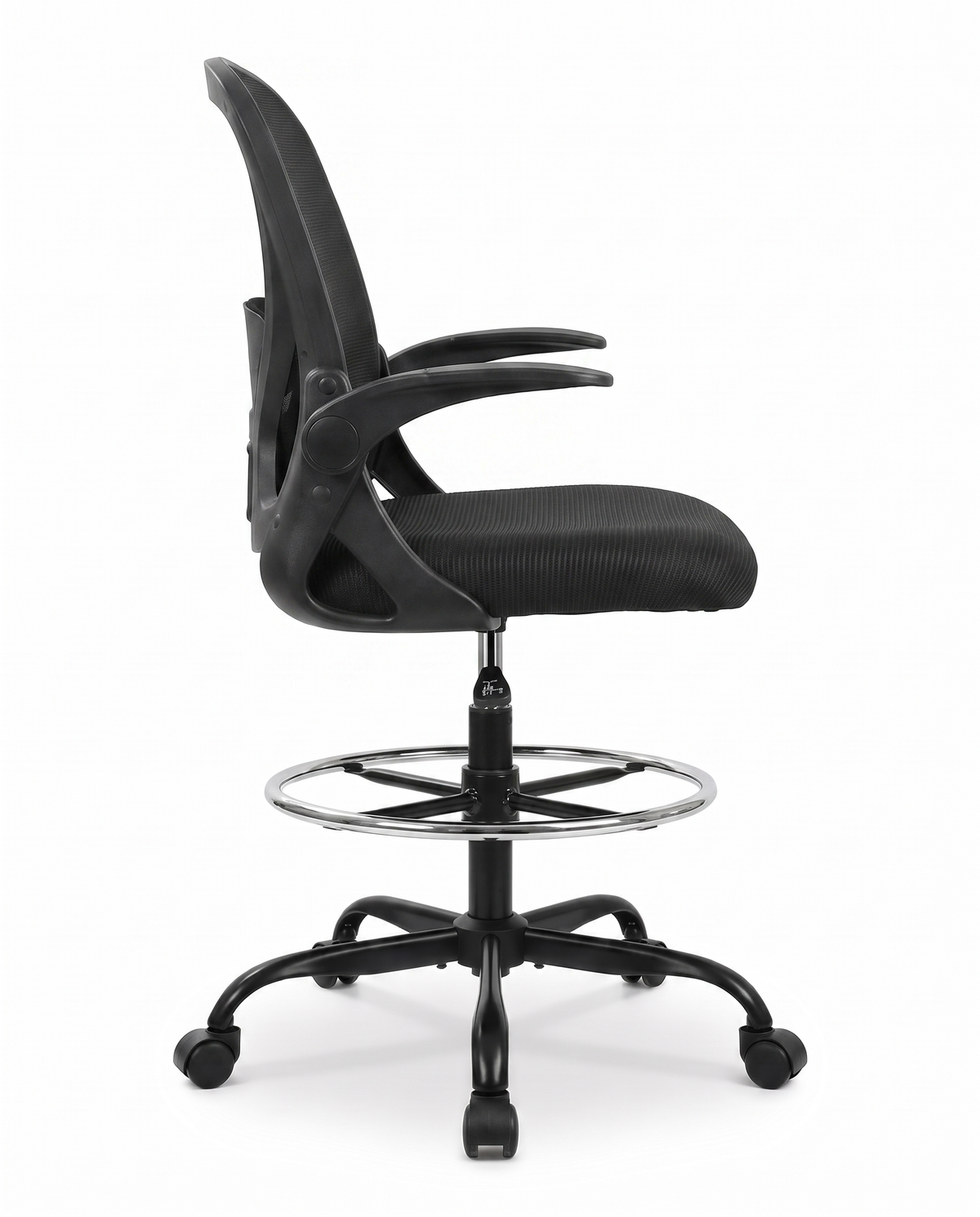 Perch drafting chair, side profile studio