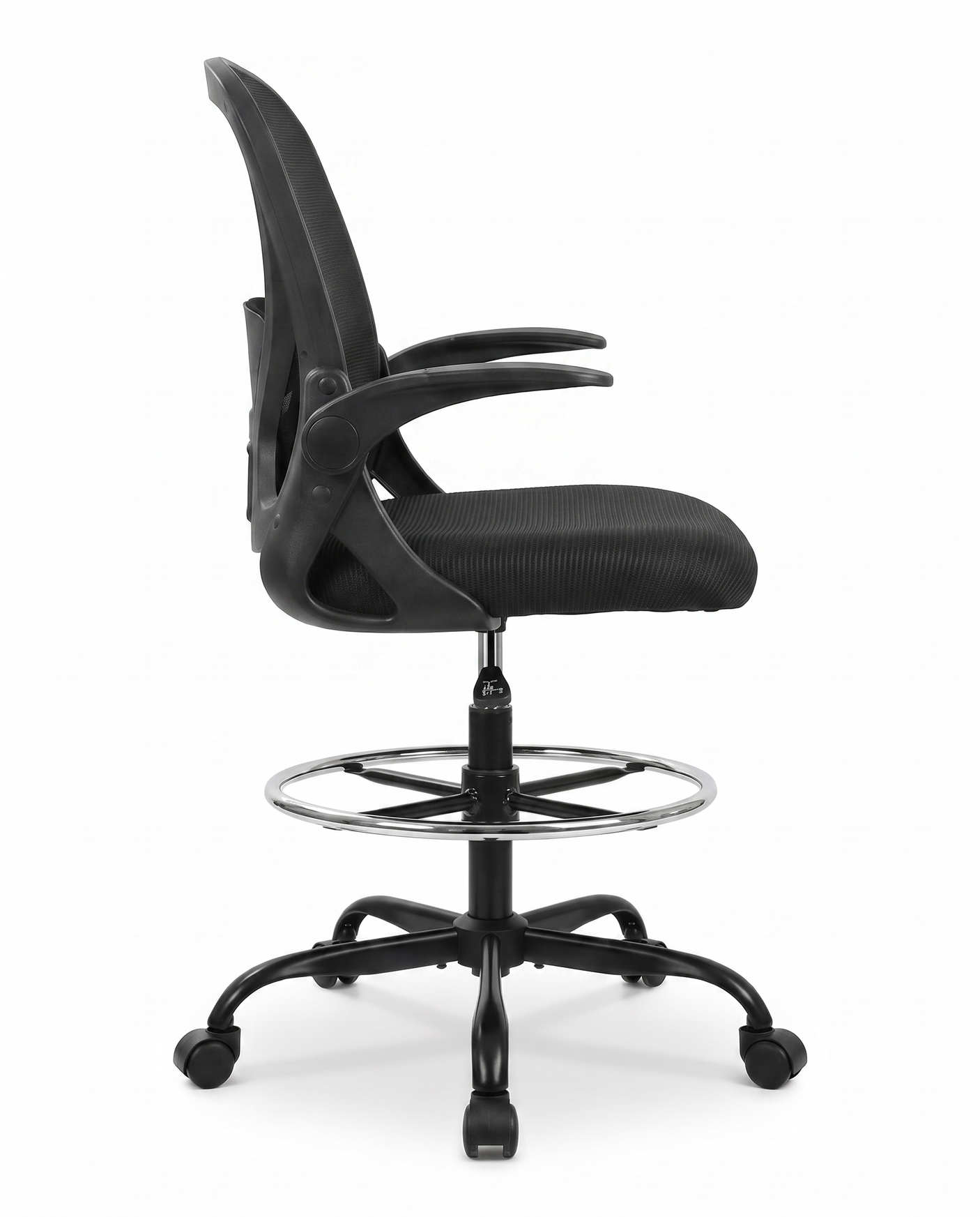 Perch drafting chair, side profile studio