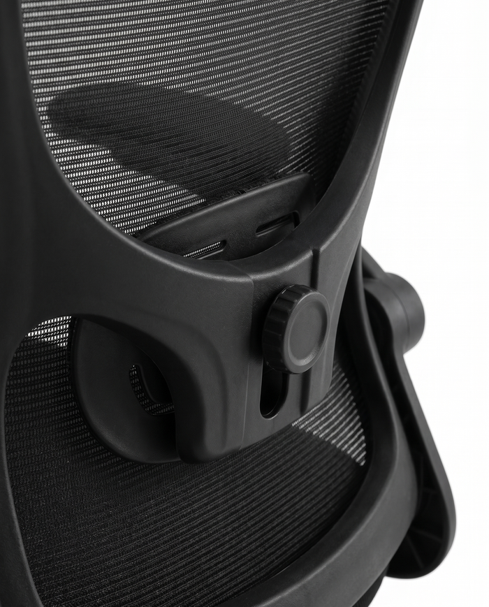 Aria adjustable lumbar support, close-up