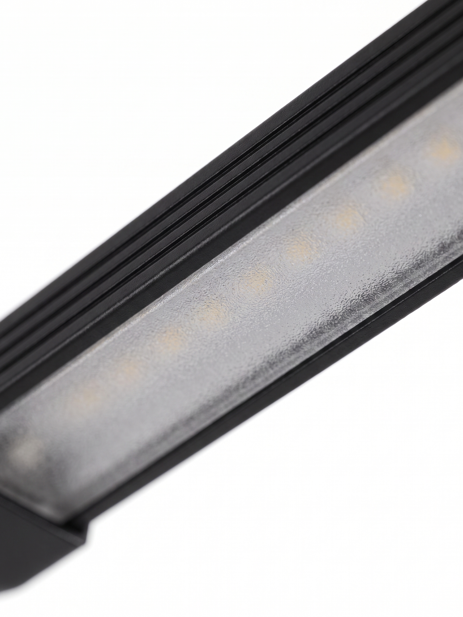 Arco light head underside LED strip, close-up