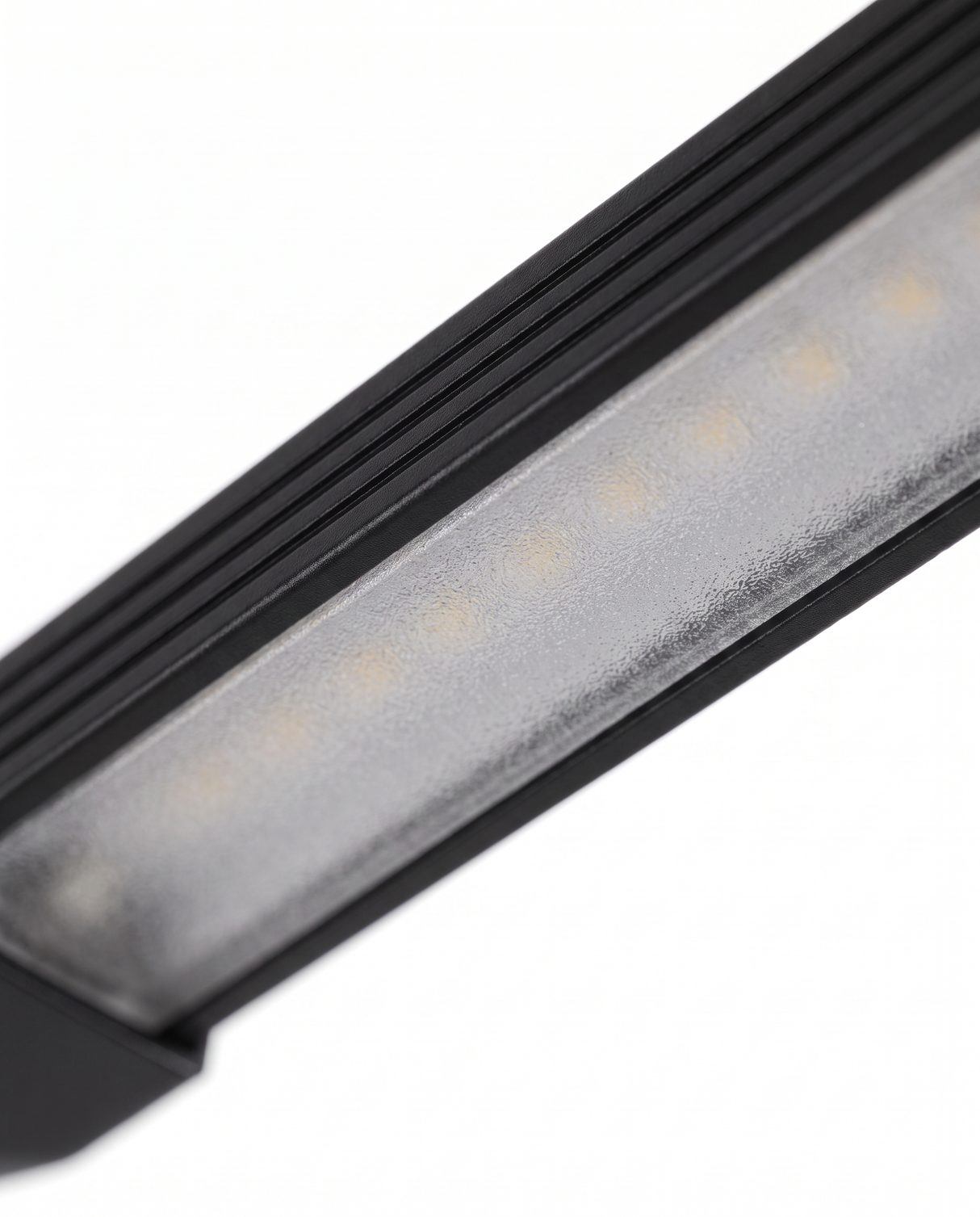 Arco light head underside LED strip, close-up