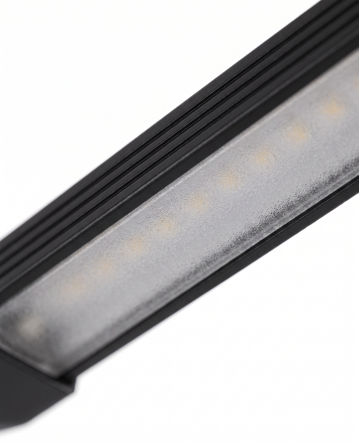 Arco light head underside LED strip, close-up