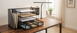 Ordine mesh desk organizer styled with papers and pens on a bright desk — lifestyle