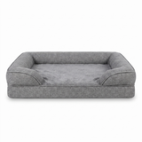 Cove orthopedic bolster dog bed, grey, studio on white