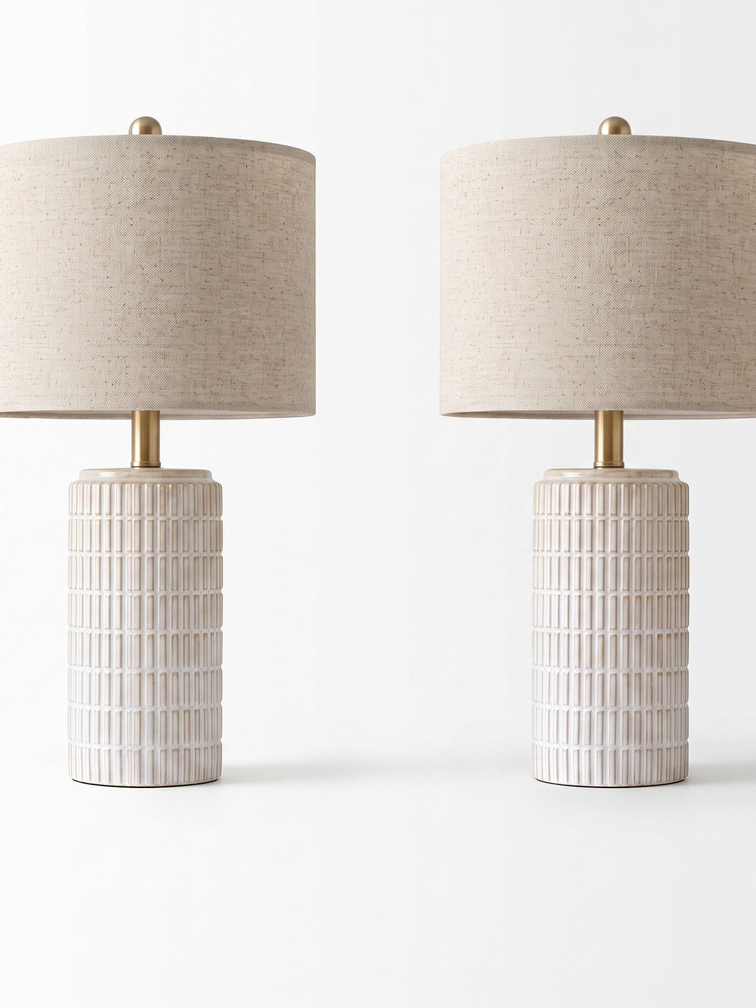 Della ceramic table lamp set of 2, studio on white
