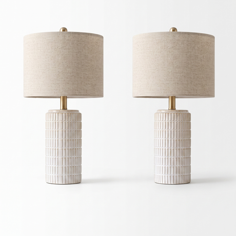 Della ceramic table lamp set of 2, studio on white