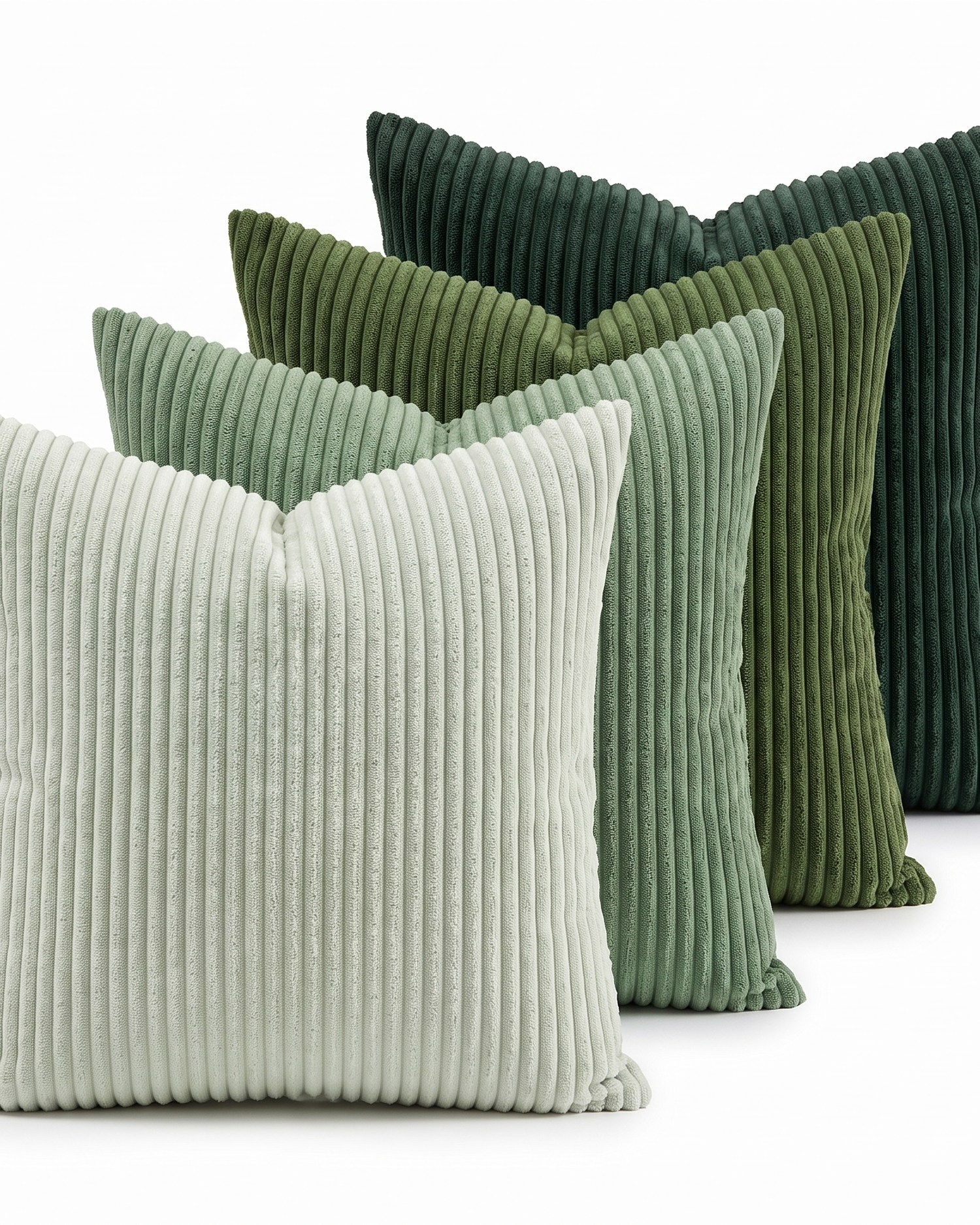 Sorrel sage corduroy pillow covers set of 4, studio on white