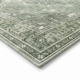 Juniper rug banded border corner, close-up on white