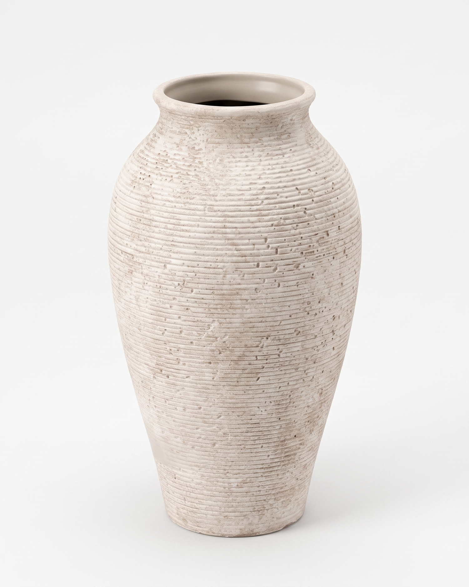 Willa ribbed ceramic vase, studio on white