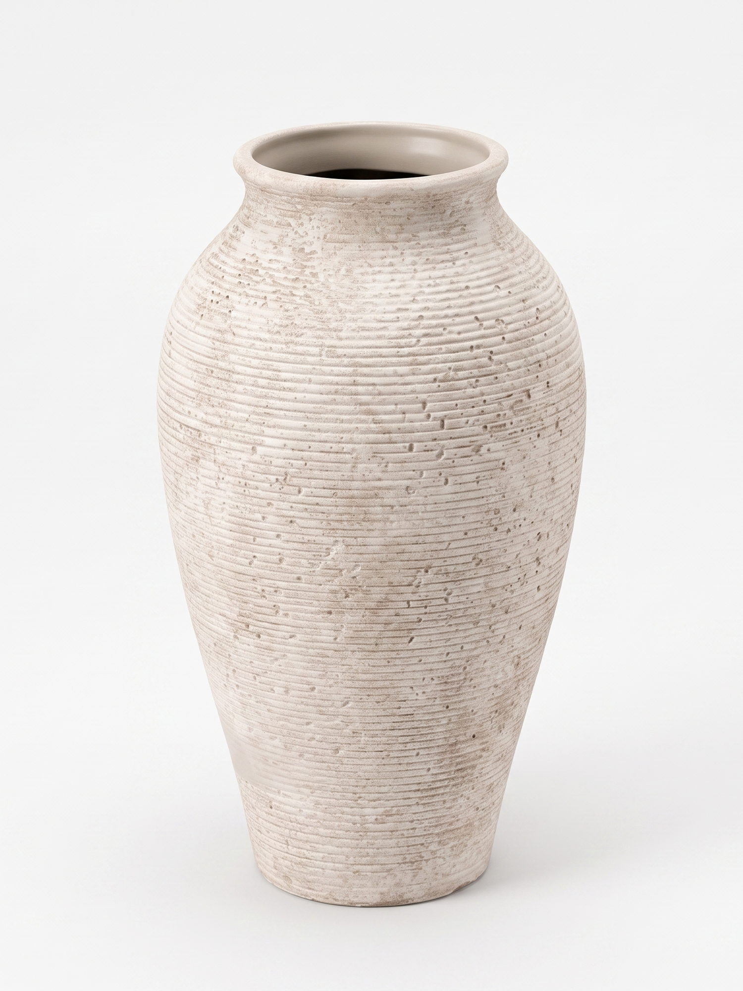 Willa ribbed ceramic vase, studio on white
