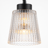 Ember candle warmer fluted glass shade and bulb, close-up on white