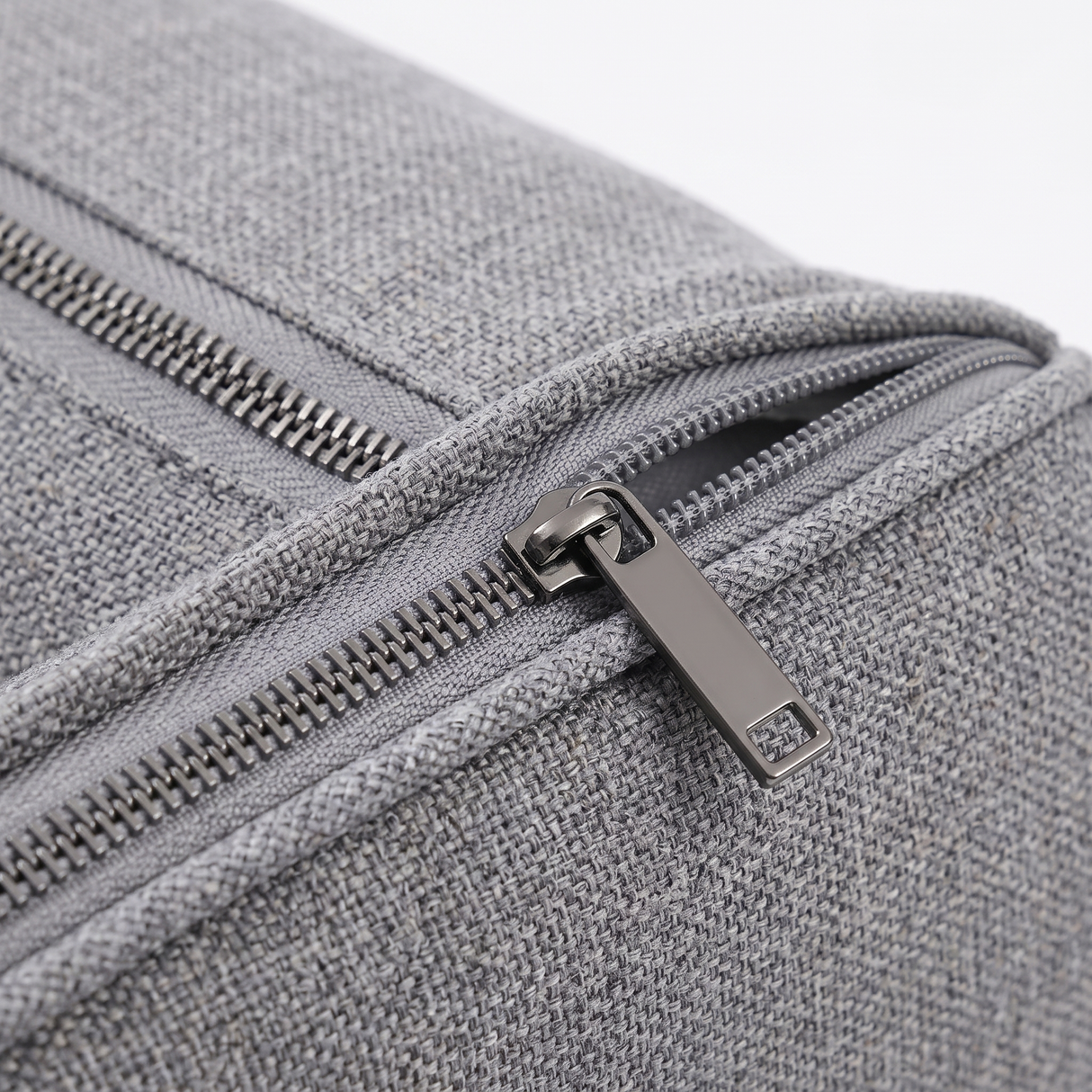 Cove dog bed washable cover zipper, close-up on white