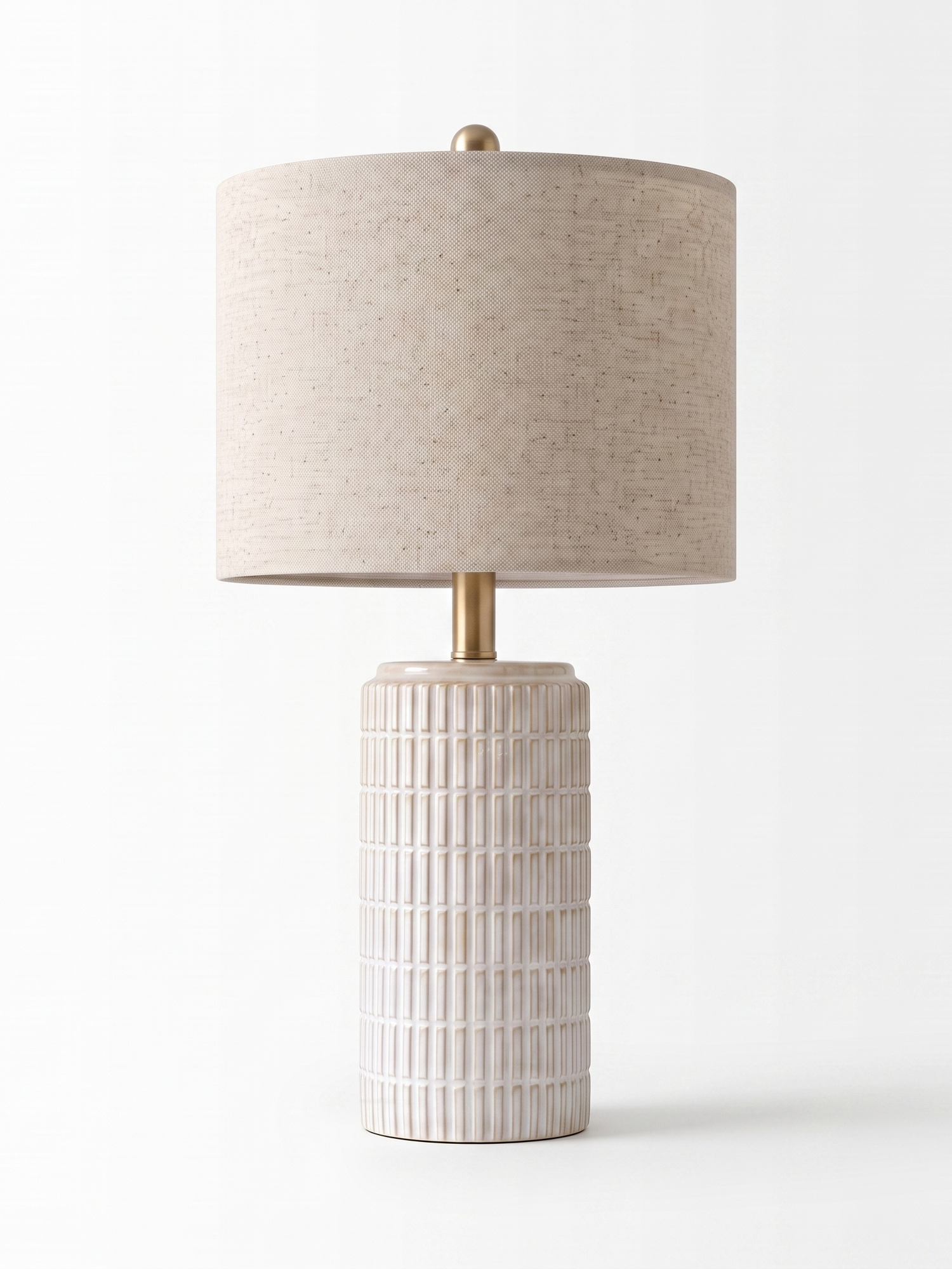Della single ceramic table lamp, studio on white