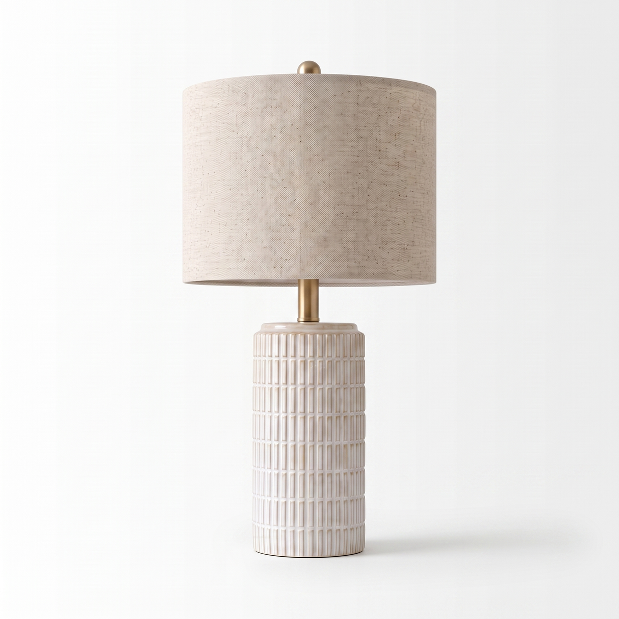 Della single ceramic table lamp, studio on white