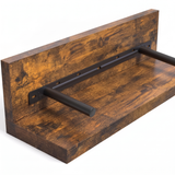 Ridge shelf concealed steel bracket back, close-up on white