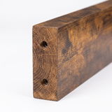 Ridge shelf thick end profile, close-up on white
