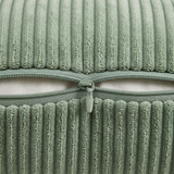 Sorrel pillow cover hidden zip closure, close-up on white