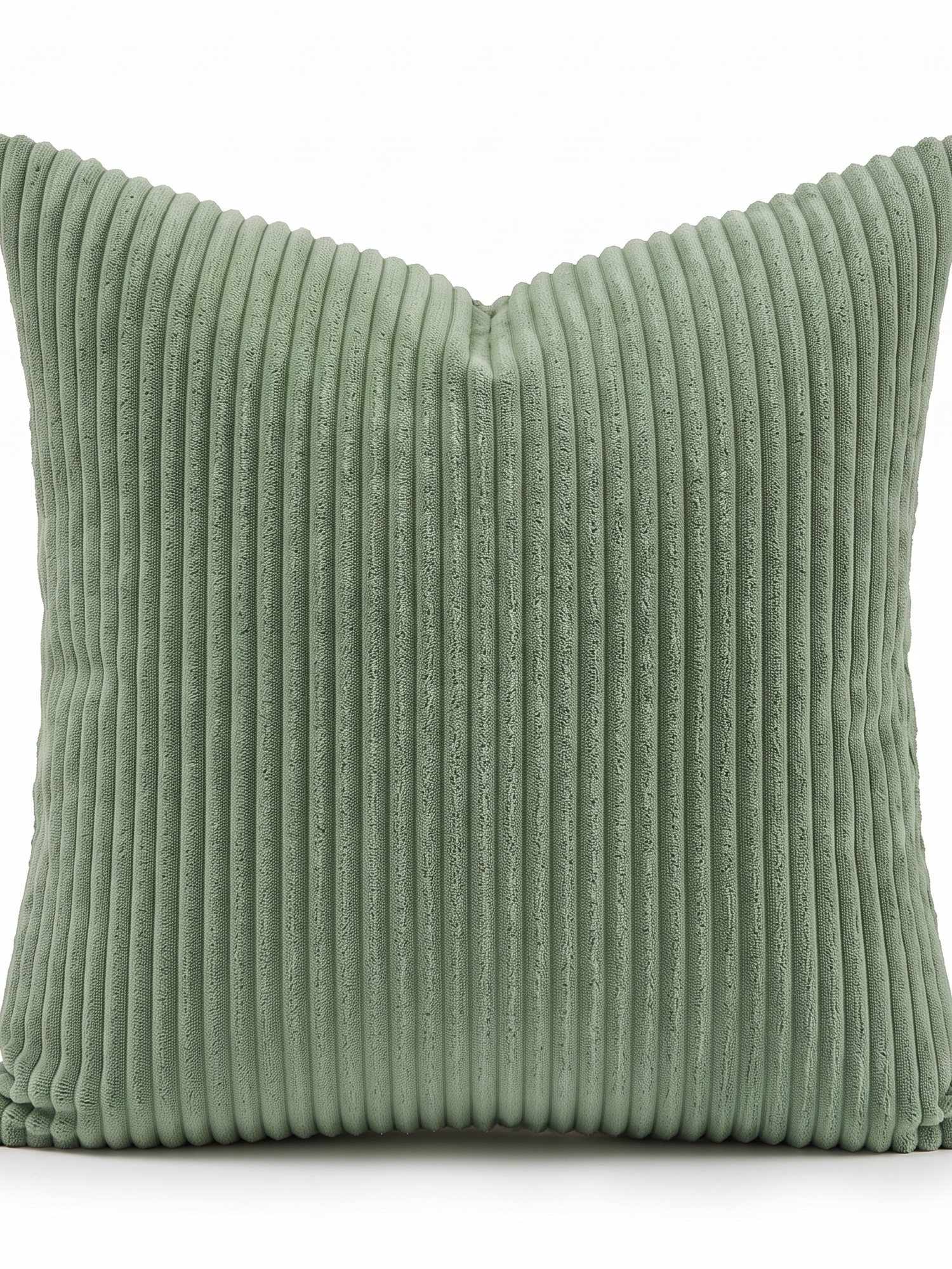 Sorrel single sage corduroy pillow, studio on white